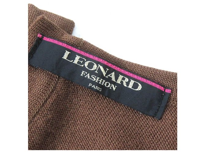 Autre Marque PULLOVER IN LANA E SETA CON STAMPA LEOPARDO LEONARD FASHION Marrone - vista 6