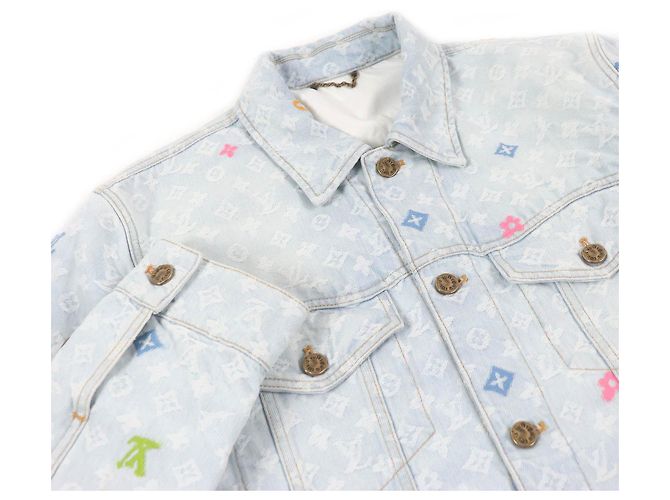 Giacca in denim Monogram Louis Vuitton Indigo Blu - vista 2