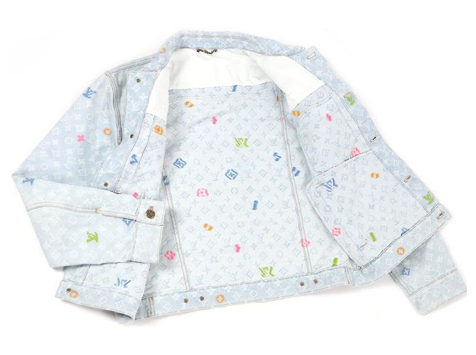 Giacca in denim Monogram Louis Vuitton Indigo Blu - vista 3
