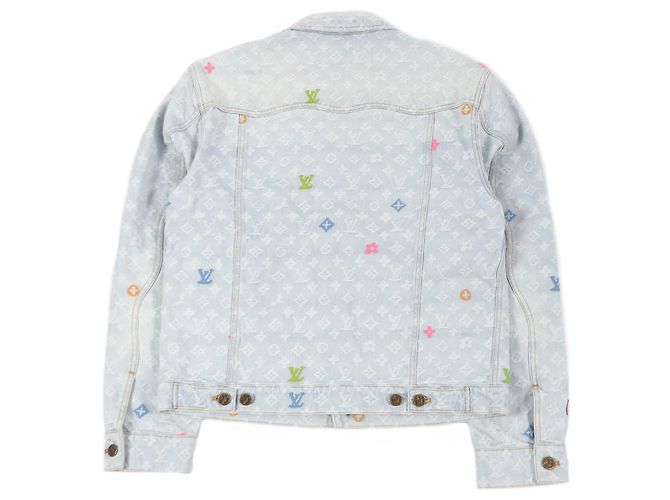 Giacca in denim Monogram Louis Vuitton Indigo Blu - vista 4