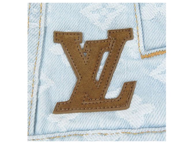 Giacca in denim Monogram Louis Vuitton Indigo Blu - vista 6