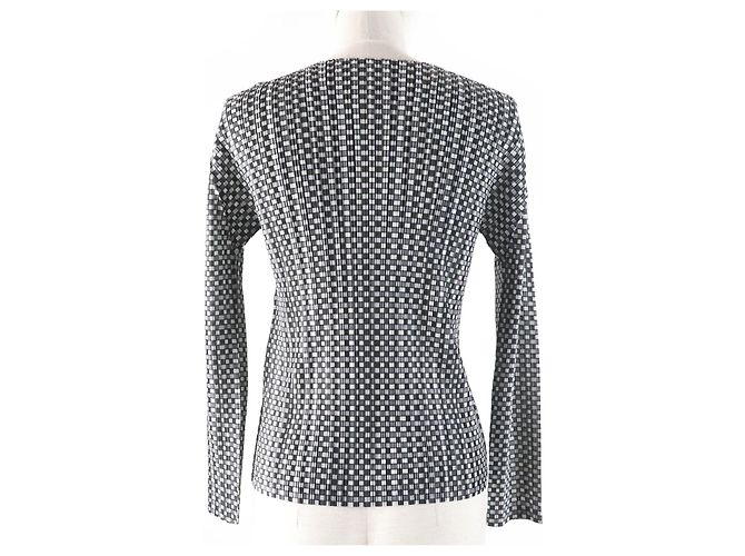 Autre Marque Langarmiger Polyester-Karomantel PLEATS PLEASE Braun Grau - Ansicht 2