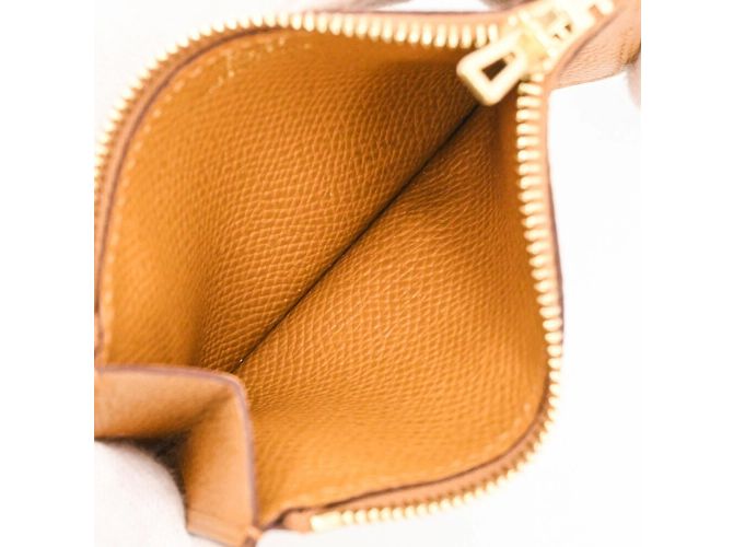 Billetera compacta de cuero Epsom Constance de Hermès Castaño - vista 14