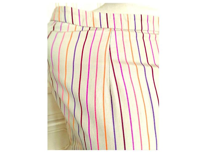 Falda Regina Rubens de Algodón con Rayas Beige Multicolor - vista 10