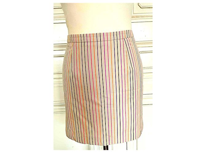 Falda Regina Rubens de Algodón con Rayas Beige Multicolor - vista 11
