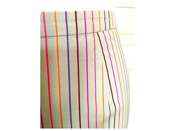 Falda Regina Rubens de Algodón con Rayas Beige Multicolor - vista 13