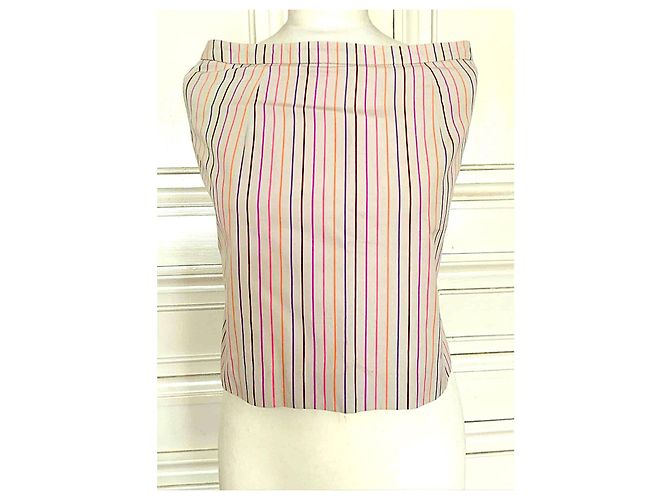 Falda Regina Rubens de Algodón con Rayas Beige Multicolor - vista 2