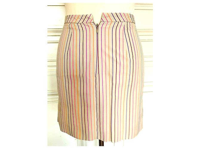 Falda Regina Rubens de Algodón con Rayas Beige Multicolor - vista 3