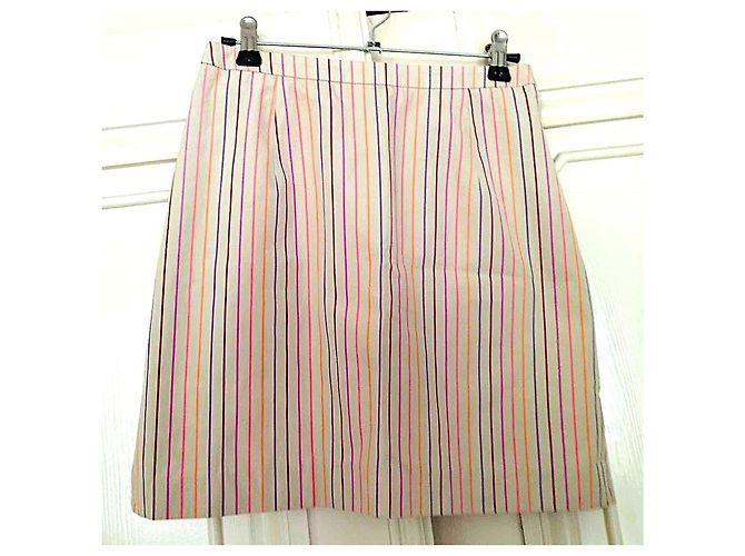 Falda Regina Rubens de Algodón con Rayas Beige Multicolor - vista 4