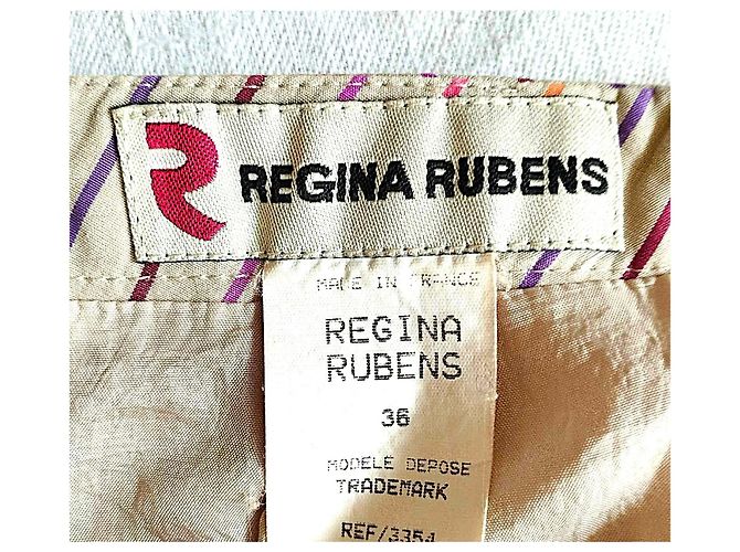 Falda Regina Rubens de Algodón con Rayas Beige Multicolor - vista 5