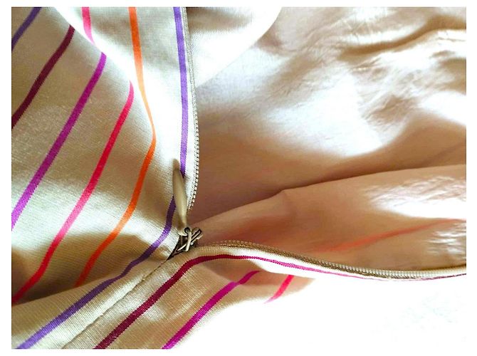 Falda Regina Rubens de Algodón con Rayas Beige Multicolor - vista 9