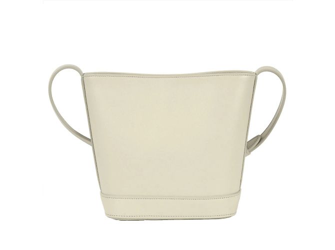 Céline Borsa a Spalla Celine Small Bucket in Pelle Triomphe Bianco - vista 4