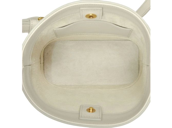 Céline Borsa a Spalla Celine Small Bucket in Pelle Triomphe Bianco - vista 6
