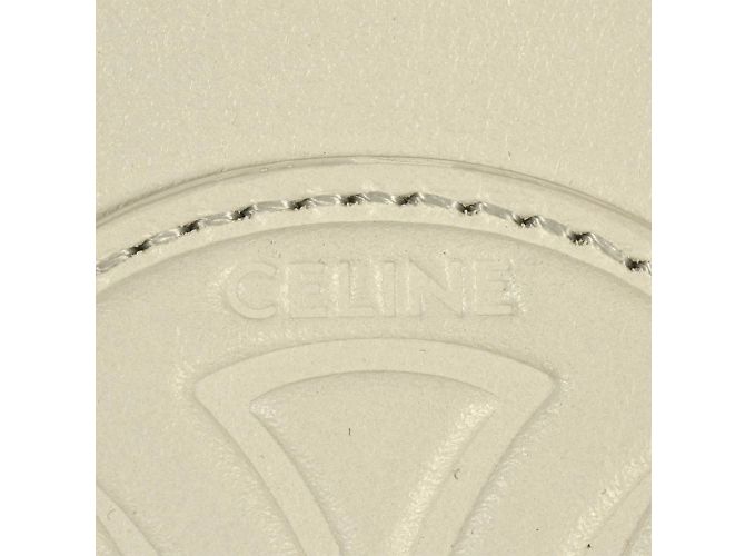 Céline Borsa a Spalla Celine Small Bucket in Pelle Triomphe Bianco - vista 7