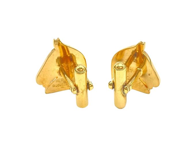 Hermès Gemelli a forma di Cavallo Hermes in Placcatura Oro D'oro - vista 2