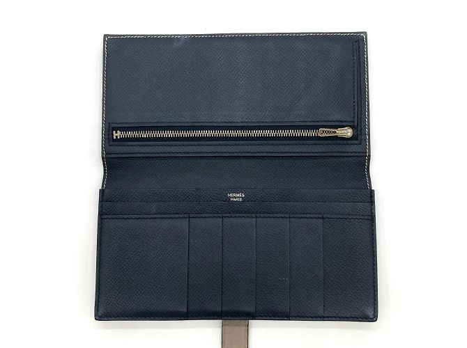 Hermès Cartera larga Hermes Bearn Soufflet Verso Castaño - vista 7