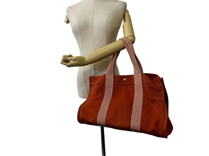 Hermès Hermes Cannes MM Tote Bag Beige Orange - Ansicht 10