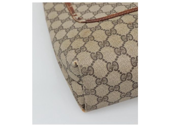 GUCCI GG Supreme Web Sherry Line Tote Bag PVC Beige Oro 39 002 4487 Auth ti3236 - vista 11