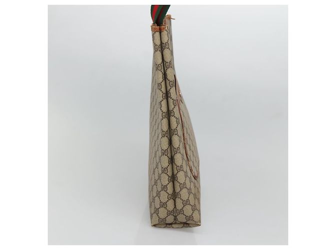GUCCI GG Supreme Web Sherry Line Tote Bag PVC Beige Oro 39 002 4487 Auth ti3236 - vista 4