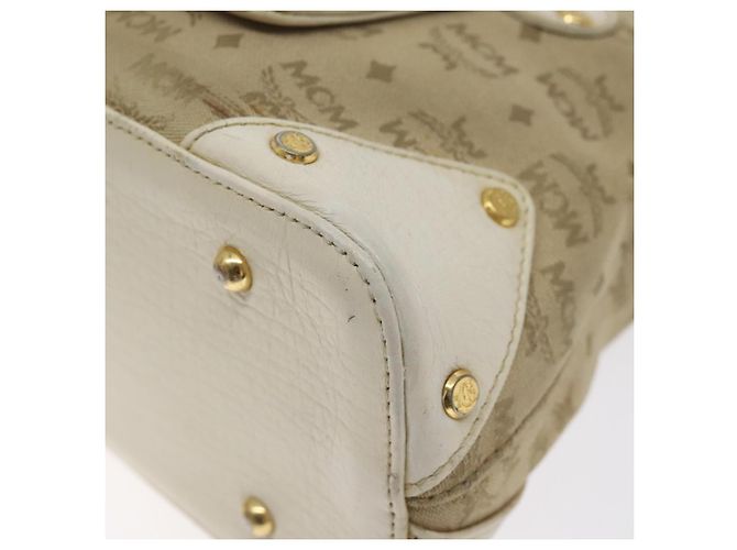 Borsa a spalla in tela MCM Vicetos Logogram beige oro Auth 129427 D'oro - vista 10