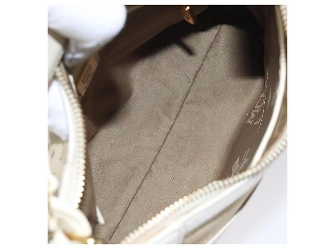 Borsa a spalla in tela MCM Vicetos Logogram beige oro Auth 129427 D'oro - vista 17