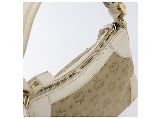 Borsa a spalla in tela MCM Vicetos Logogram beige oro Auth 129427 D'oro - vista 6