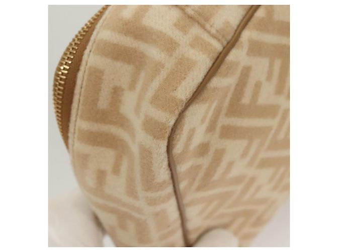 FENDI Zucca Canvas Kosmetiktasche Beige Gold Auth ki5784 Golden - Ansicht 10