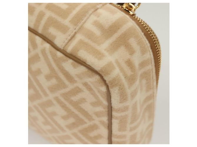 FENDI Zucca Canvas Kosmetiktasche Beige Gold Auth ki5784 Golden - Ansicht 11