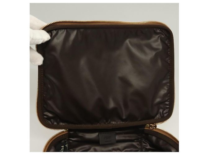 FENDI Zucca Canvas Kosmetiktasche Beige Gold Auth ki5784 Golden - Ansicht 13