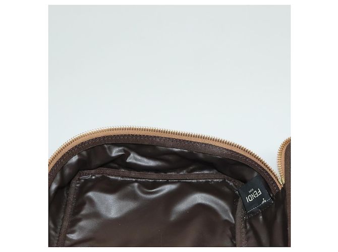 FENDI Zucca Canvas Kosmetiktasche Beige Gold Auth ki5784 Golden - Ansicht 17