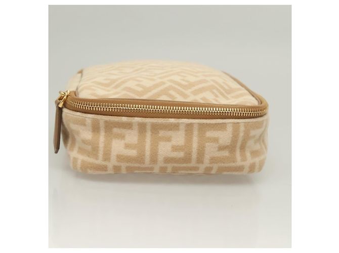 FENDI Zucca Canvas Kosmetiktasche Beige Gold Auth ki5784 Golden - Ansicht 5