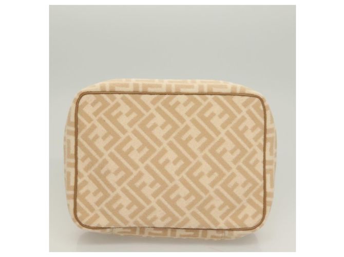 FENDI Zucca Canvas Kosmetiktasche Beige Gold Auth ki5784 Golden - Ansicht 7