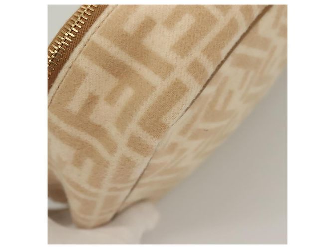 FENDI Zucca Canvas Kosmetiktasche Beige Gold Auth ki5784 Golden - Ansicht 8