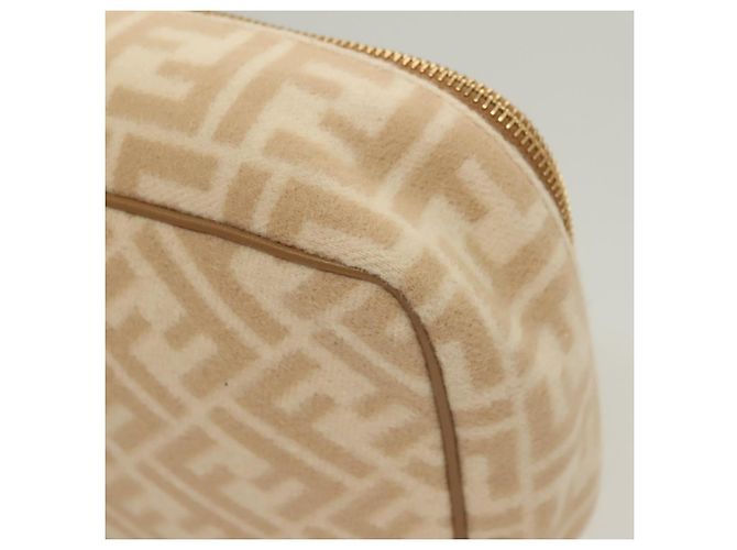 FENDI Zucca Canvas Kosmetiktasche Beige Gold Auth ki5784 Golden - Ansicht 9