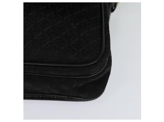 LOEWE Borsa a Spalla Anagram Tela Nera Oro Auth BA3478 Nero D'oro - vista 14