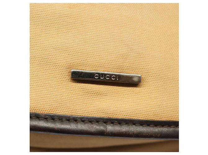 Borsa a spalla GUCCI Web Sherry Line in tela beige argento rosso 001 4306 Auth hk2865 - vista 14
