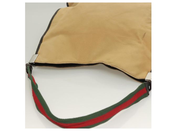 Borsa a spalla GUCCI Web Sherry Line in tela beige argento rosso 001 4306 Auth hk2865 - vista 6