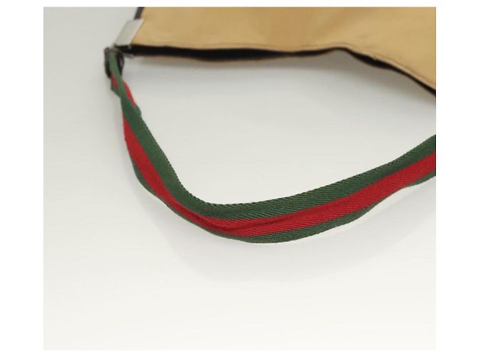 Borsa a spalla GUCCI Web Sherry Line in tela beige argento rosso 001 4306 Auth hk2865 - vista 7