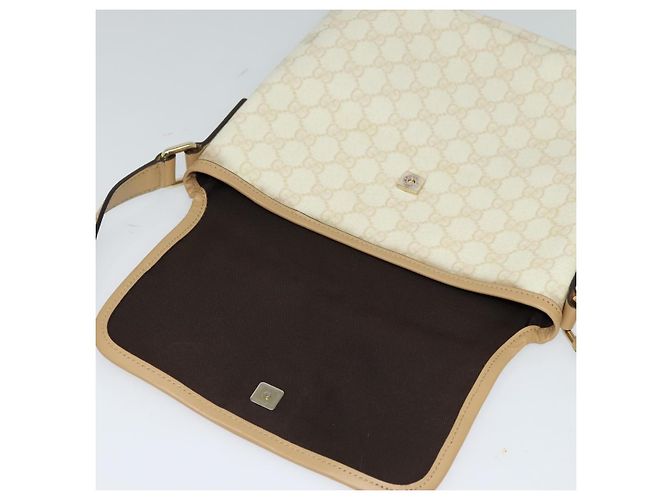 Borsa a spalla GUCCI GG Supreme PVC Bianco Oro 223666 Auth bs26841 D'oro - vista 15