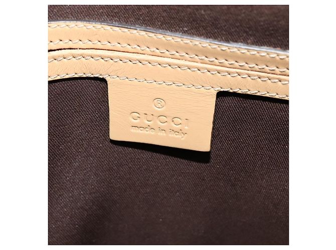 Borsa a spalla GUCCI GG Supreme PVC Bianco Oro 223666 Auth bs26841 D'oro - vista 16