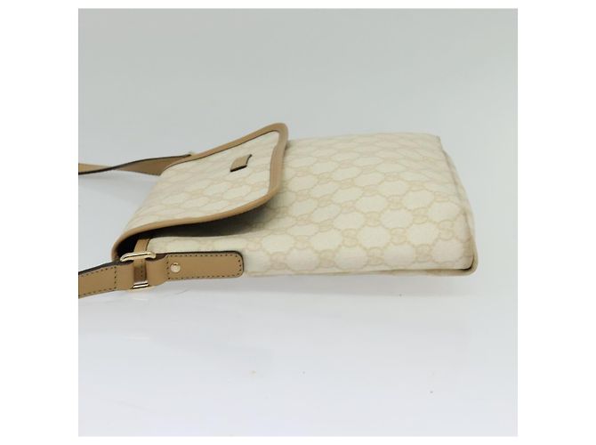 Borsa a spalla GUCCI GG Supreme PVC Bianco Oro 223666 Auth bs26841 D'oro - vista 4