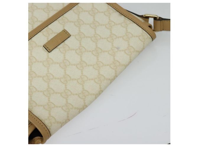 Borsa a spalla GUCCI GG Supreme PVC Bianco Oro 223666 Auth bs26841 D'oro - vista 6
