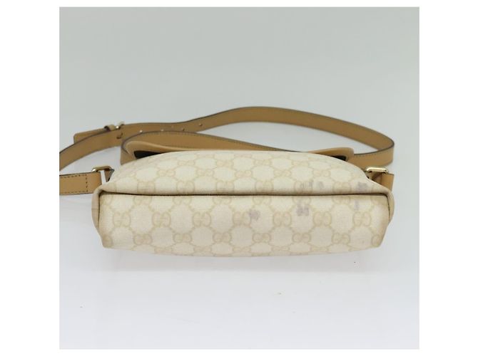 Borsa a spalla GUCCI GG Supreme PVC Bianco Oro 223666 Auth bs26841 D'oro - vista 9