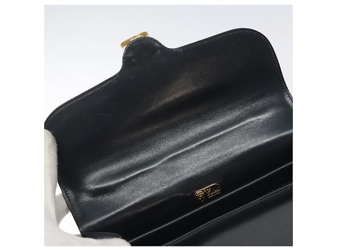 Borsa a mano GUCCI in pelle blu navy oro Auth ep9190 D'oro - vista 15