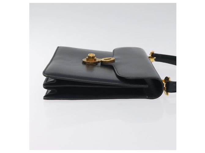 Borsa a mano GUCCI in pelle blu navy oro Auth ep9190 D'oro - vista 4