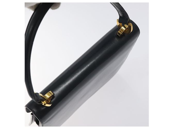 Borsa a mano GUCCI in pelle blu navy oro Auth ep9190 D'oro - vista 6