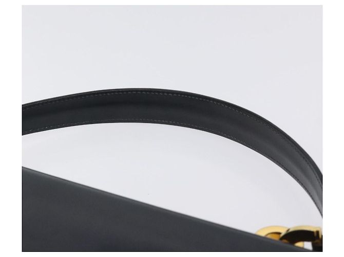 Borsa a mano GUCCI in pelle blu navy oro Auth ep9190 D'oro - vista 8