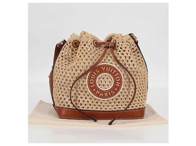 LOUIS VUITTON Noe BB Borsa a Spalla Raffia Beige M24722 LV Auth 125491SM - vista 12