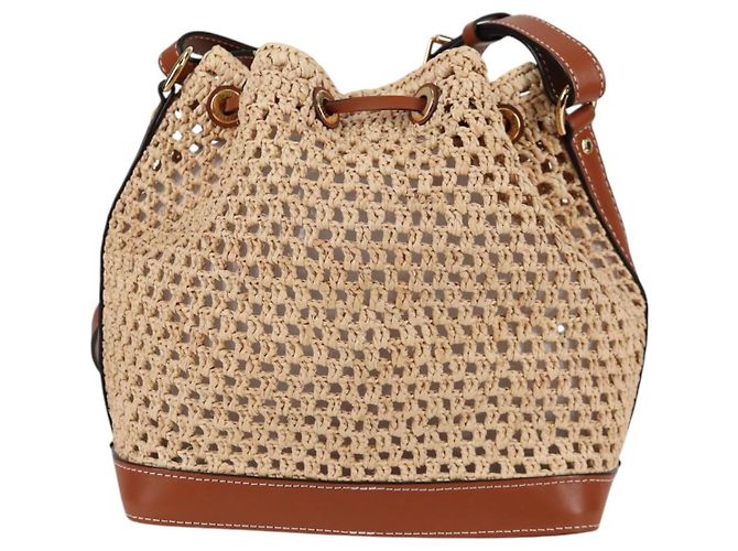 LOUIS VUITTON Noe BB Borsa a Spalla Raffia Beige M24722 LV Auth 125491SM - vista 2