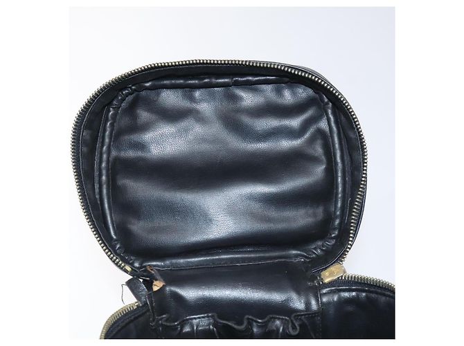 CHANEL Vanity Pouch in pelle di agnello nera con CC dorato Auth bs26985 Nero D'oro - vista 15